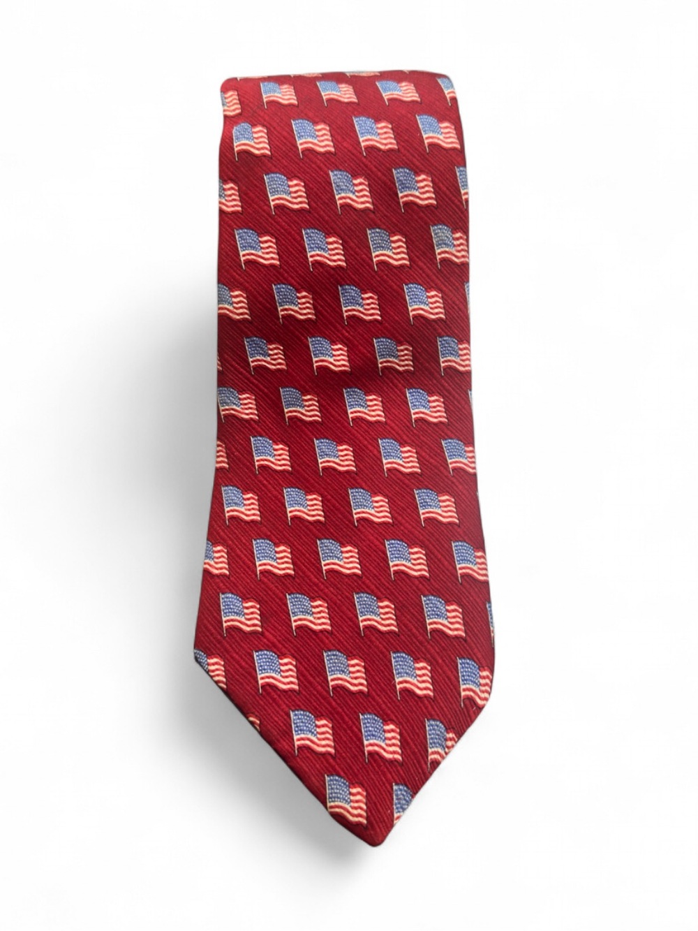 Vintage American Flag Pattern 100% Silk Men's Tie